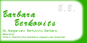 barbara berkovits business card